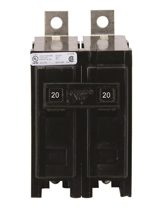 Eaton 20 Amp 120/240V 2 Pole Thermal Magnetic Circuit Breaker Bolt-On