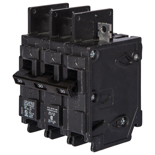 Siemens 30 Amp 3 Pole 240V BQ Series Bolt-On Molded Case Circuit Breaker, 10kA Interrupt, UL Listed, CSA Certified, HACR Rated