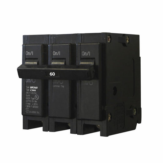 Cutler Hammer 60A 240V 3-Pole Plug-On Circuit Breaker Type BR 10kA Interrupt Rating