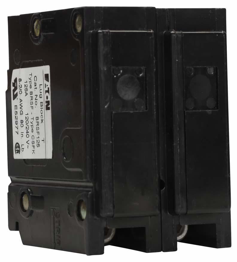 Cutler Hammer 125A 2-Pole Sub Feed Lug Block for Type BR Loadcenter