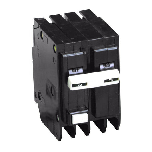 Cutler Hammer 20 Amp 2 Pole 120/240V GFCI Circuit Breaker, BR Series, Plug-On Mount, 10kAIC, Common Trip, UL Listed