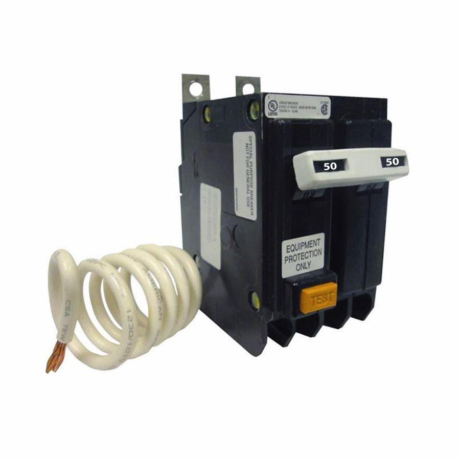 Cutler Hammer 50A 2-Pole Ground Fault Circuit Breaker 120/240V Bolt-On 10kAIC