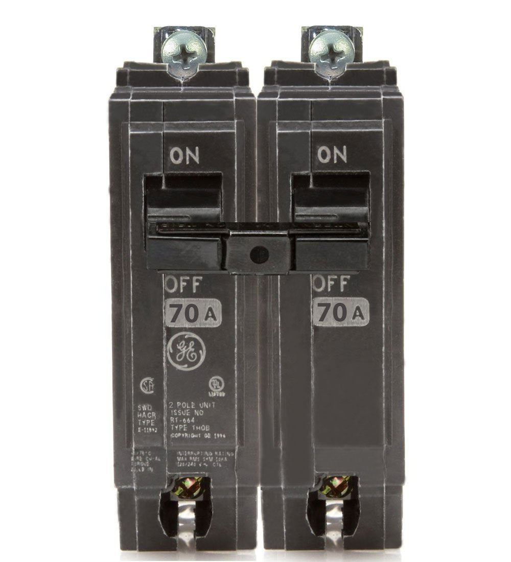 General Electric 70 Amp 120/240 VAC 2-Pole Q-Line Molded Case Circuit Breaker 10kA Bolt-On