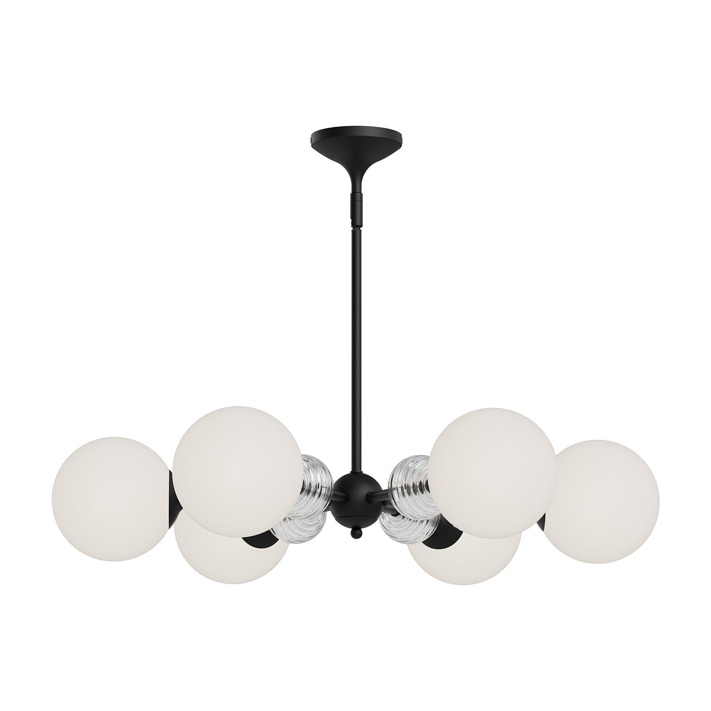 Alora Mood Celia matte black chandelier CH415330MBOP