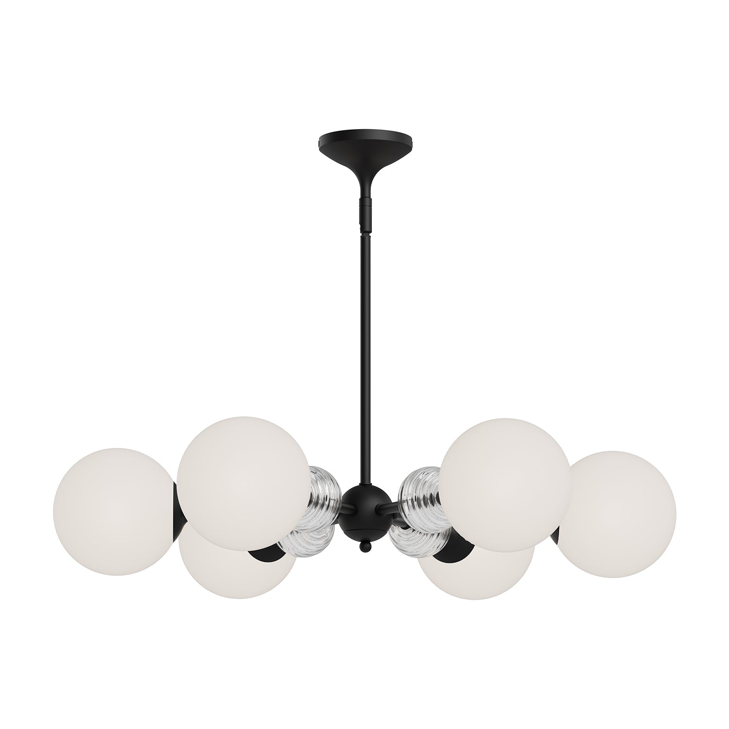 Alora Mood Celia matte black chandelier CH415330MBOP