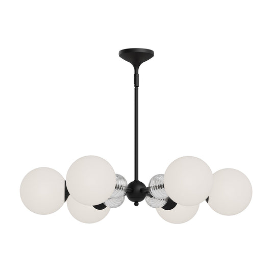 Alora Mood Celia matte black chandelier CH415330MBOP