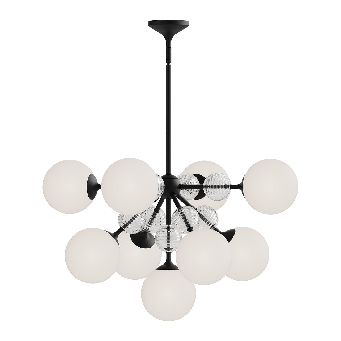 Alora Mood Celia matte black chandelier CH415331MBOP