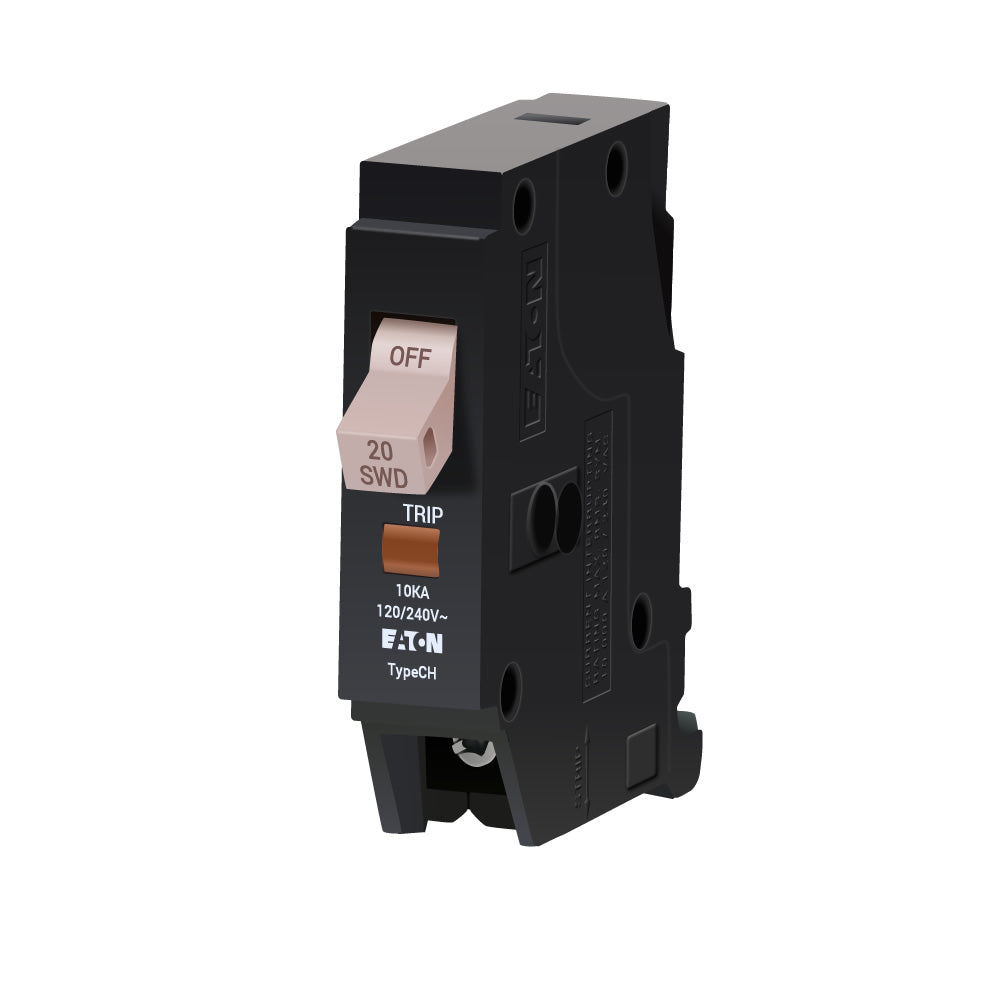 Westinghouse 20 Amp 120/240V 1-Pole Plug-On Circuit Breaker, 10kA Interrupt Rating
