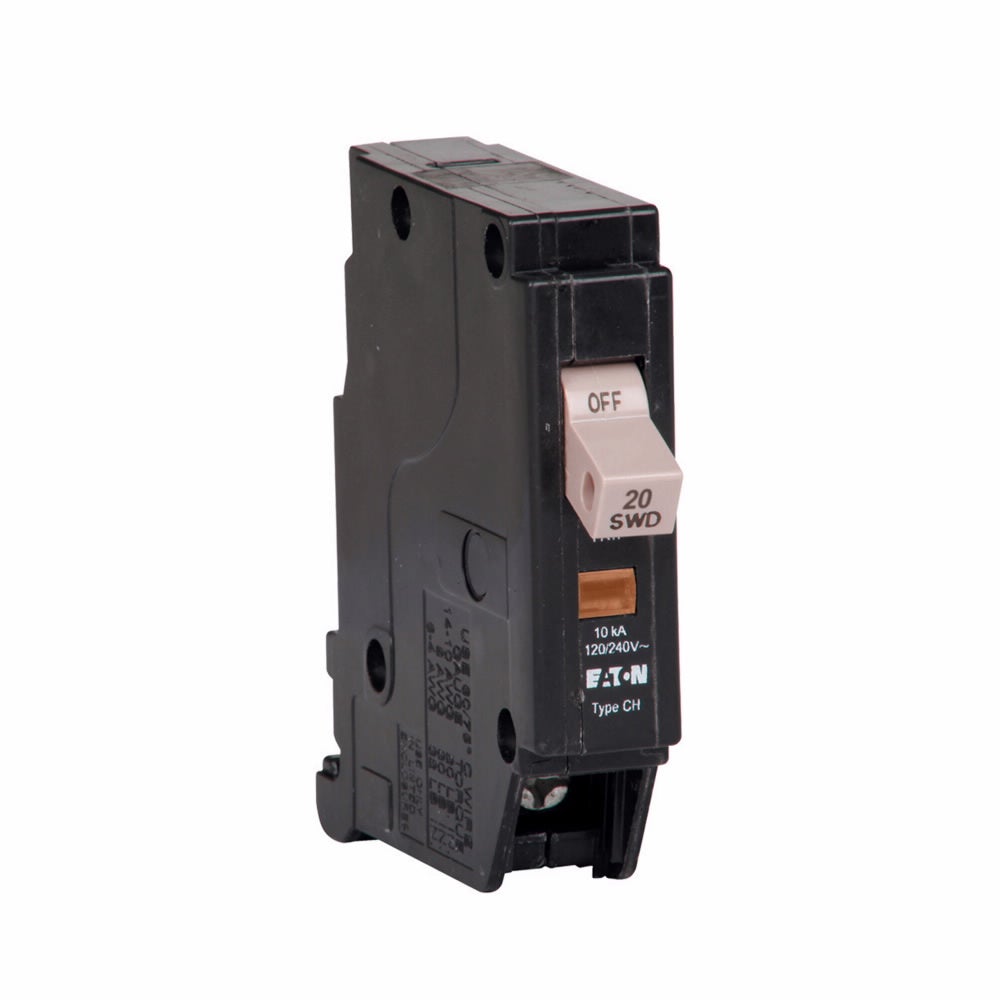 Eaton 20A 120/240V 1-Pole CH Frame Circuit Breaker with Shunt Trip, 10kA Interrupt Rating