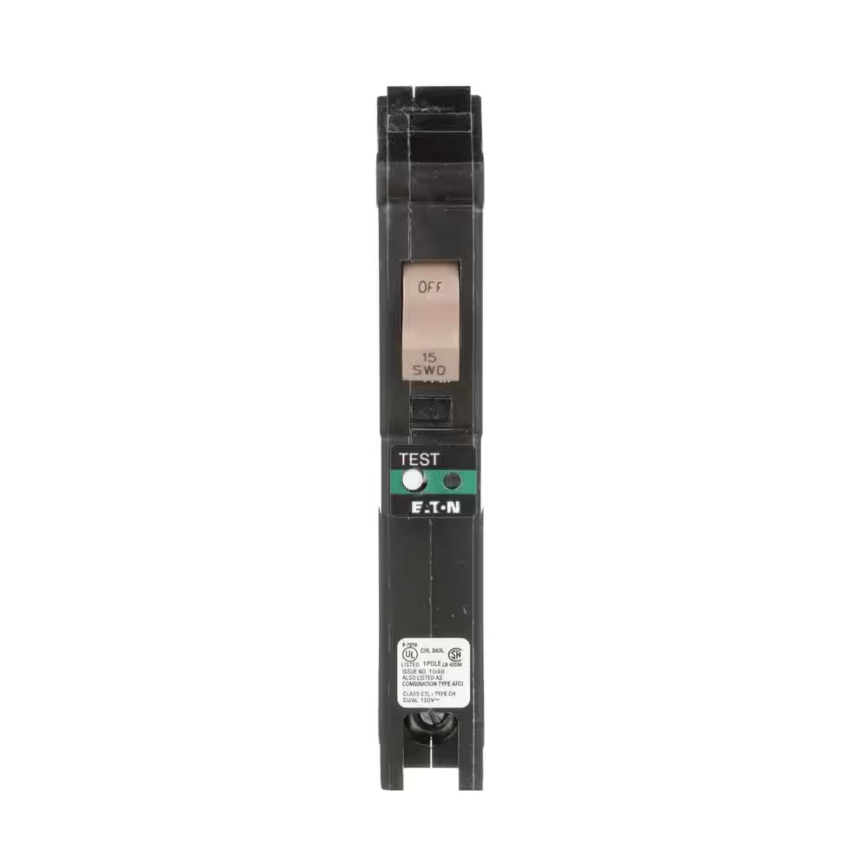 Cutler Hammer 15A 120/240V 1-Pole CH Combo AFCI Circuit Breaker 10 kAIC Plug-On Neutral