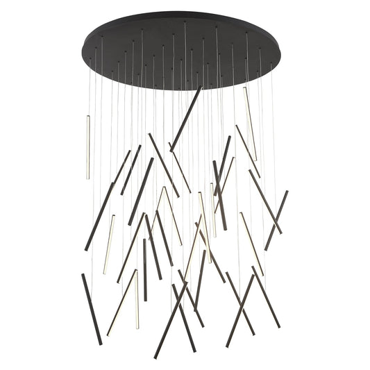 Kuzco Chute black [universal voltage and 0-10 dimming] multi-pendant MP14850-BK