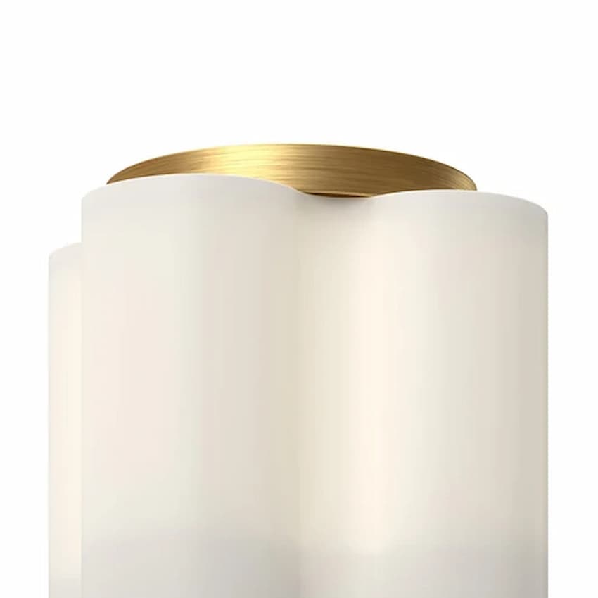 Kuzco Clover FM54809 modern flush mount with aluminum and matte opal glass construction and distinctive organic curved silhouette