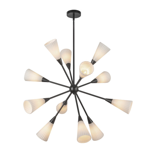 Alora Mood Cosmo matte black chandelier CH462039MBGR