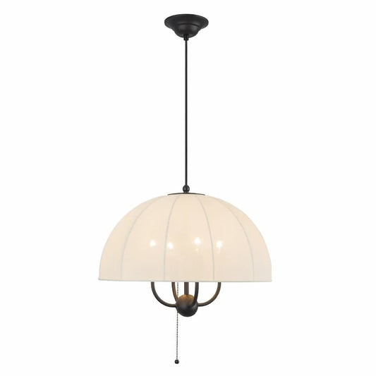 Alora Mood Crosby PD661418MB 18-Inch 4-Light Pendant in Matte Black with Spandex Fabric Shade