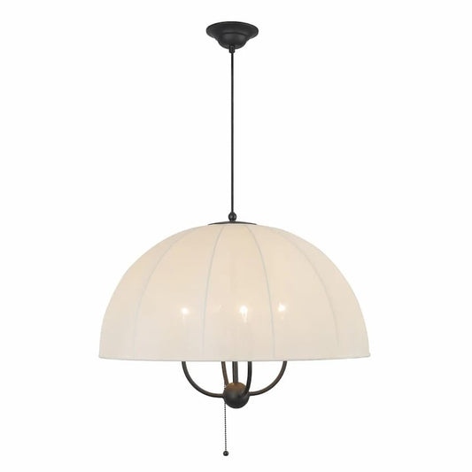Alora Mood Crosby PD661424MB 24-Inch 4-Light Pendant in Matte Black with Spandex Fabric Shade
