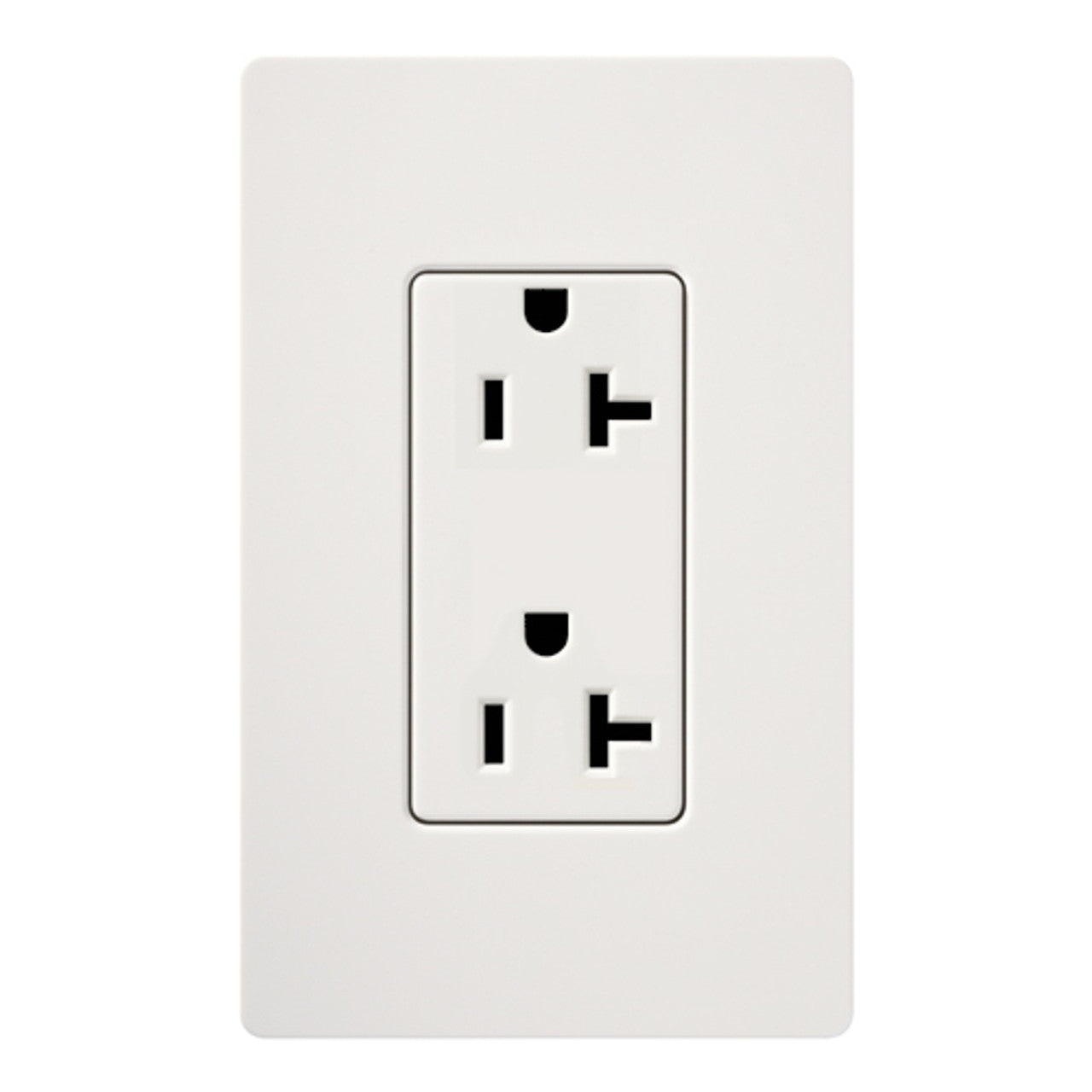 Lutron Claro 20 A tamper-resistant duplex receptacle in Snow White