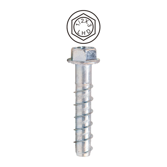 Dottie CSB12300 Dottie 1/2 Inch X 3 Inch Hex Head Concrete Screw Bolt CSB12300