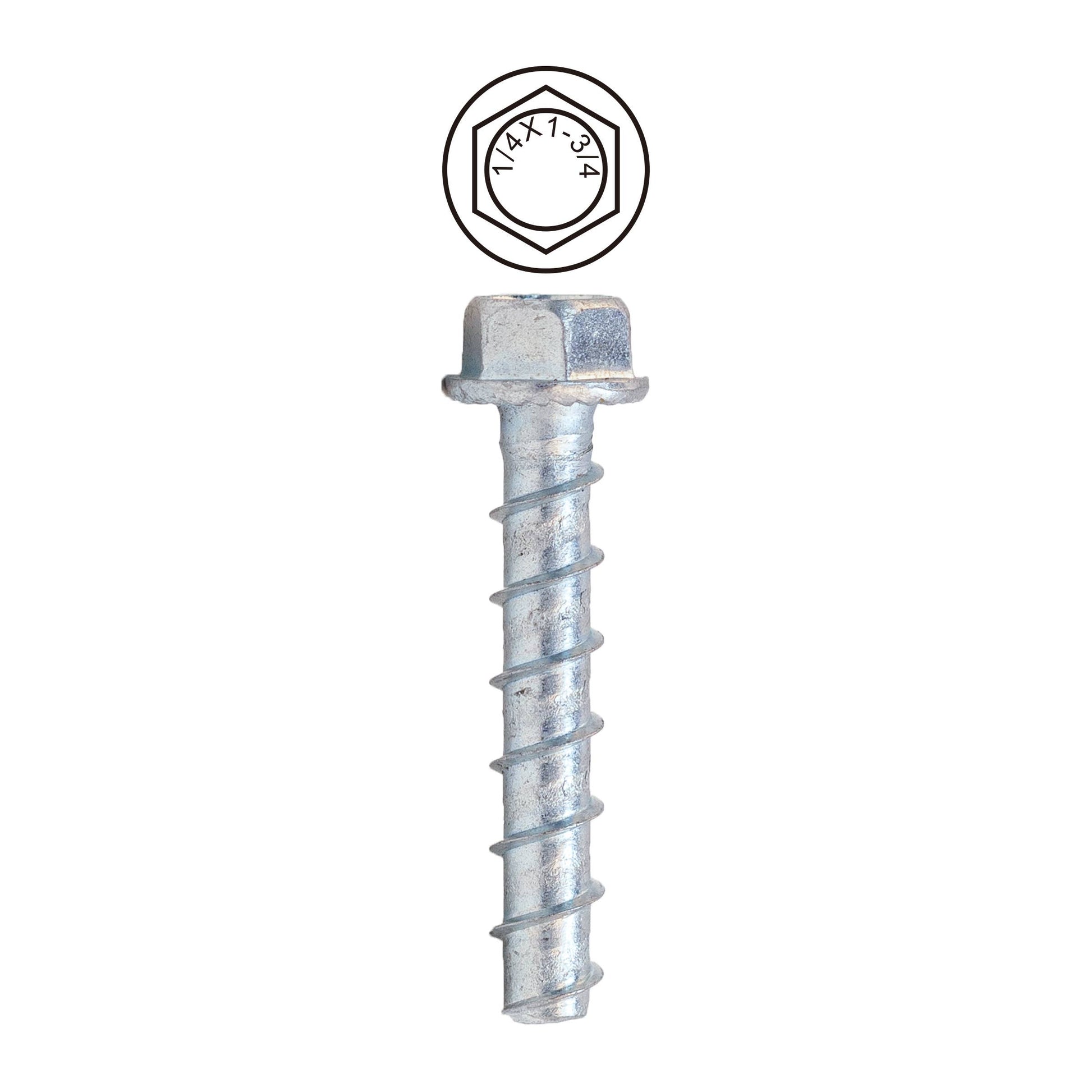 Dottie CSB14134 Dottie 1/4 in x 1-3/4 in Hex Head Concrete Screw Bolt CSB14134
