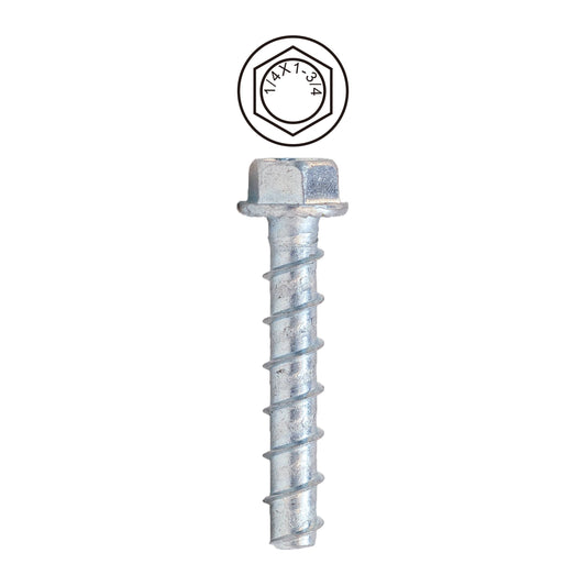 Dottie CSB14134 Dottie 1/4 in x 1-3/4 in Hex Head Concrete Screw Bolt CSB14134
