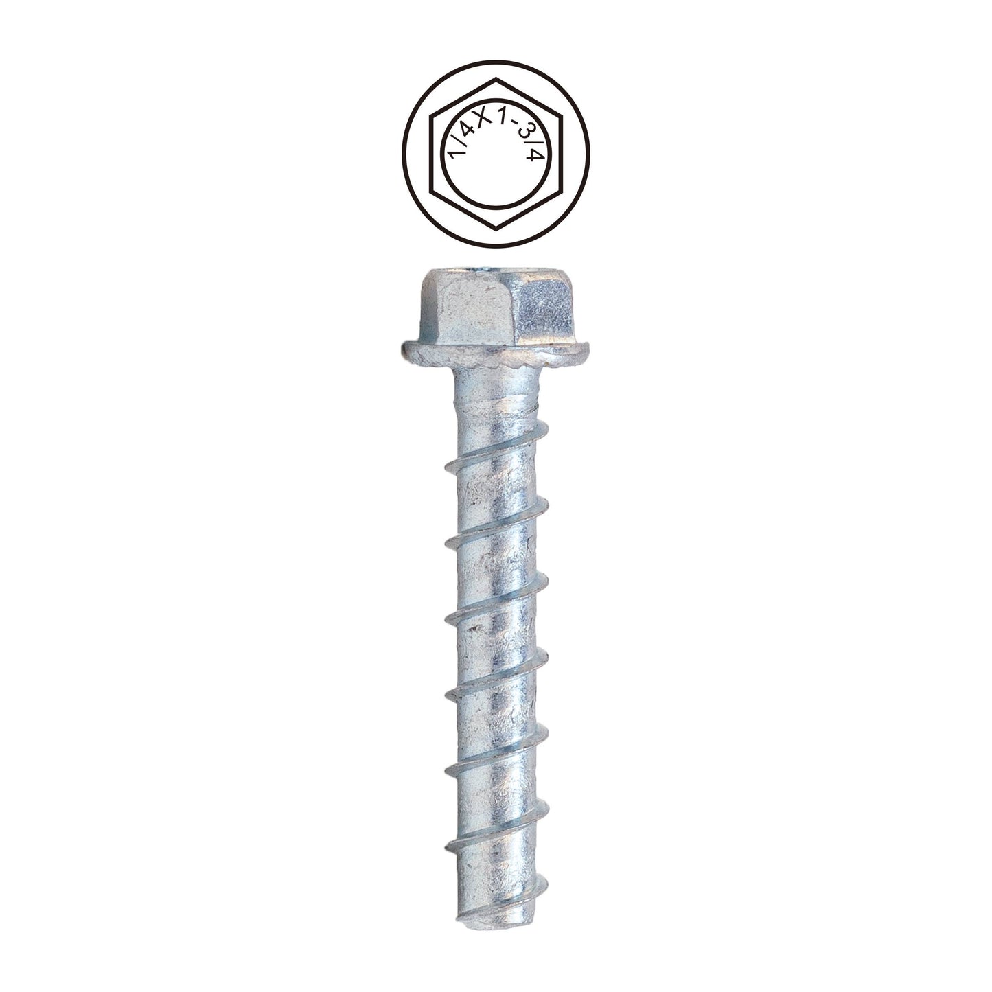 Dottie CSB14134 Dottie 1/4 Inch X 1-3/4 Inch Hex Head Concrete Screw Bolt CSB14134