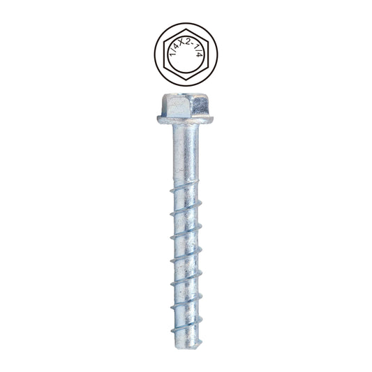 Dottie CSB14214 Dottie 1/4 Inch X 2-1/4 Inch Hex Head Concrete Screw Bolt CSB14214