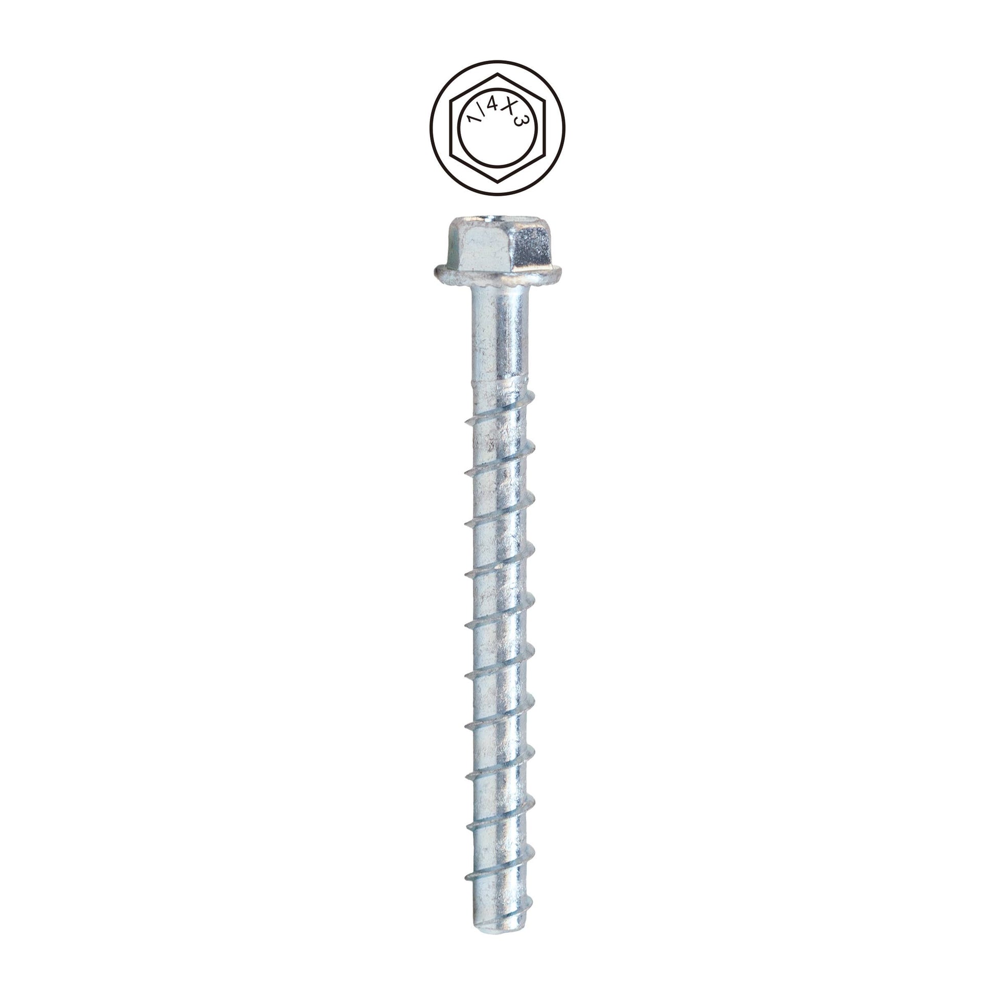 Dottie CSB14300 Dottie 1/4 in x 3 in Hex Head Concrete Screw Bolt CSB14300