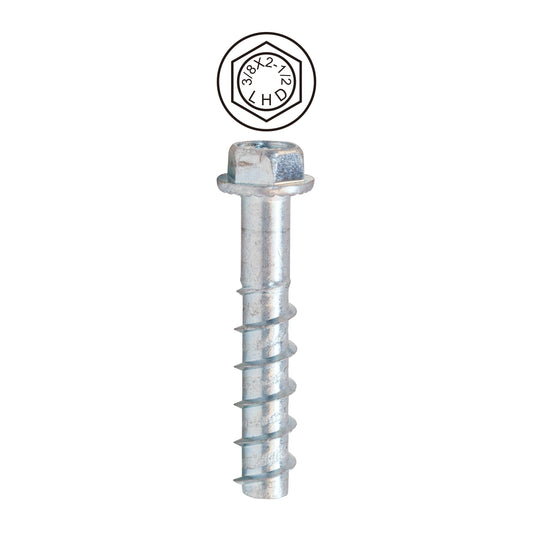 Dottie CSB38212 Dottie 3/8 in x 2-1/2 in Hex Head Concrete Screw Bolt CSB38212