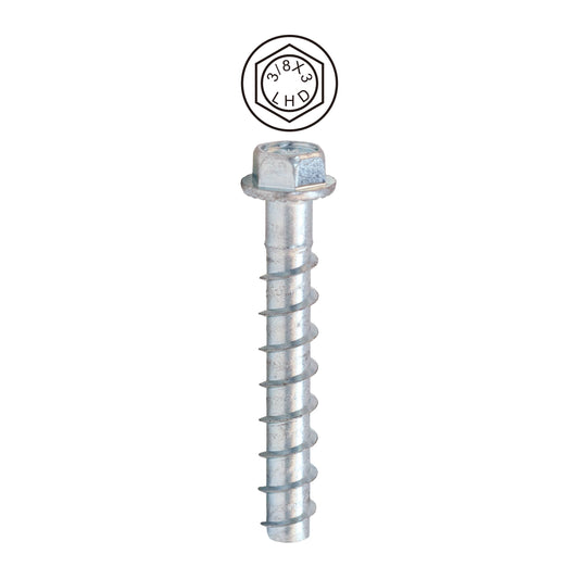 Dottie CSB38300 Dottie 3/8 in x 3 in Hex Head Concrete Screw Bolt CSB38300