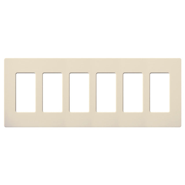 Lutron Claro 6-gang wall plate in Light Almond