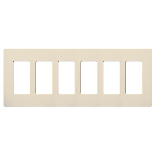 Lutron Claro 6-gang wall plate in Light Almond