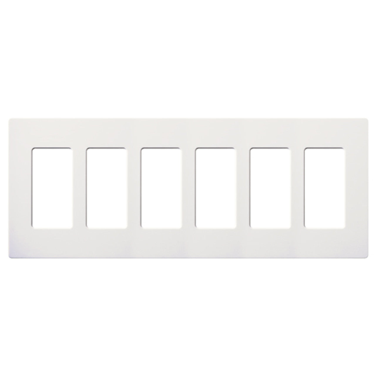 Lutron Claro 6-gang wall plate in White
