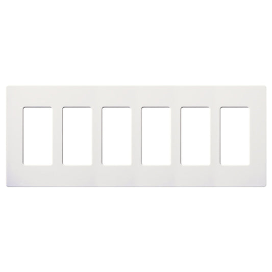 Lutron Claro 6-gang wall plate in White