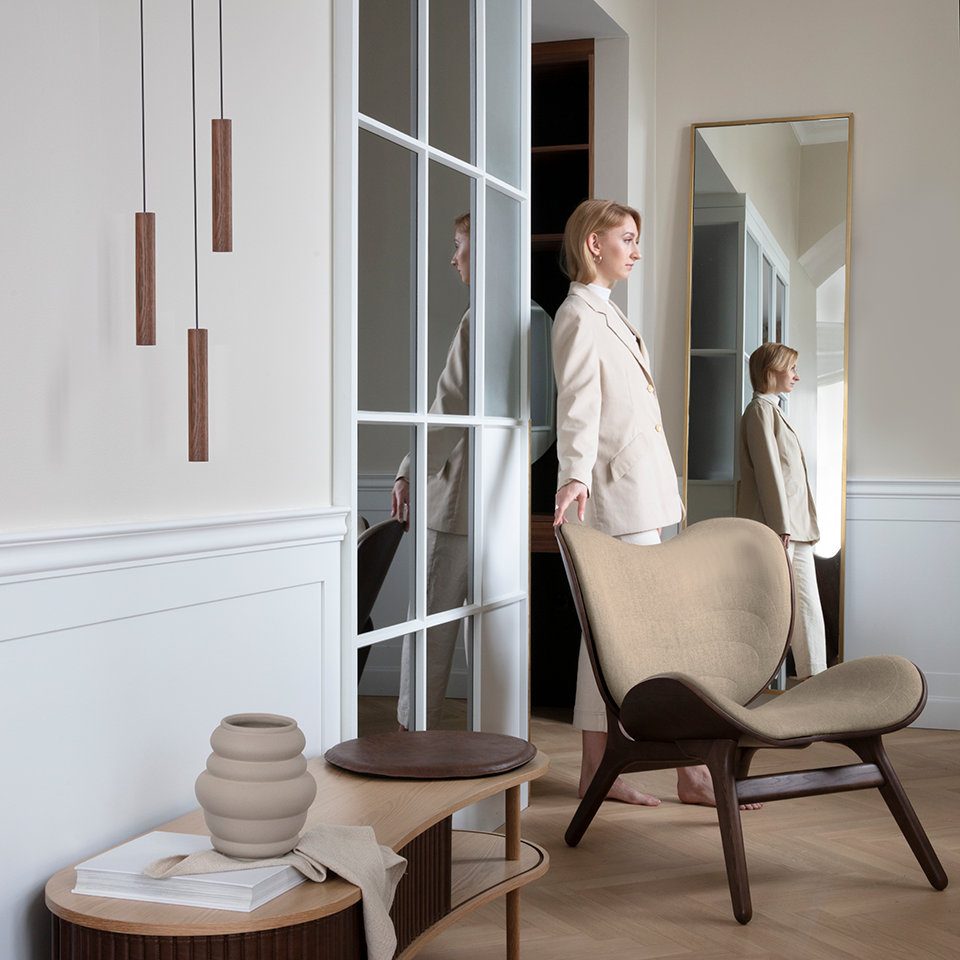UMAGE Chimes Cluster 3 Dark Oak - US — styled interior view 2