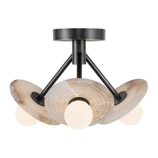 Alora Dahlia urban bronze semi-flush mount SF346313UBAR