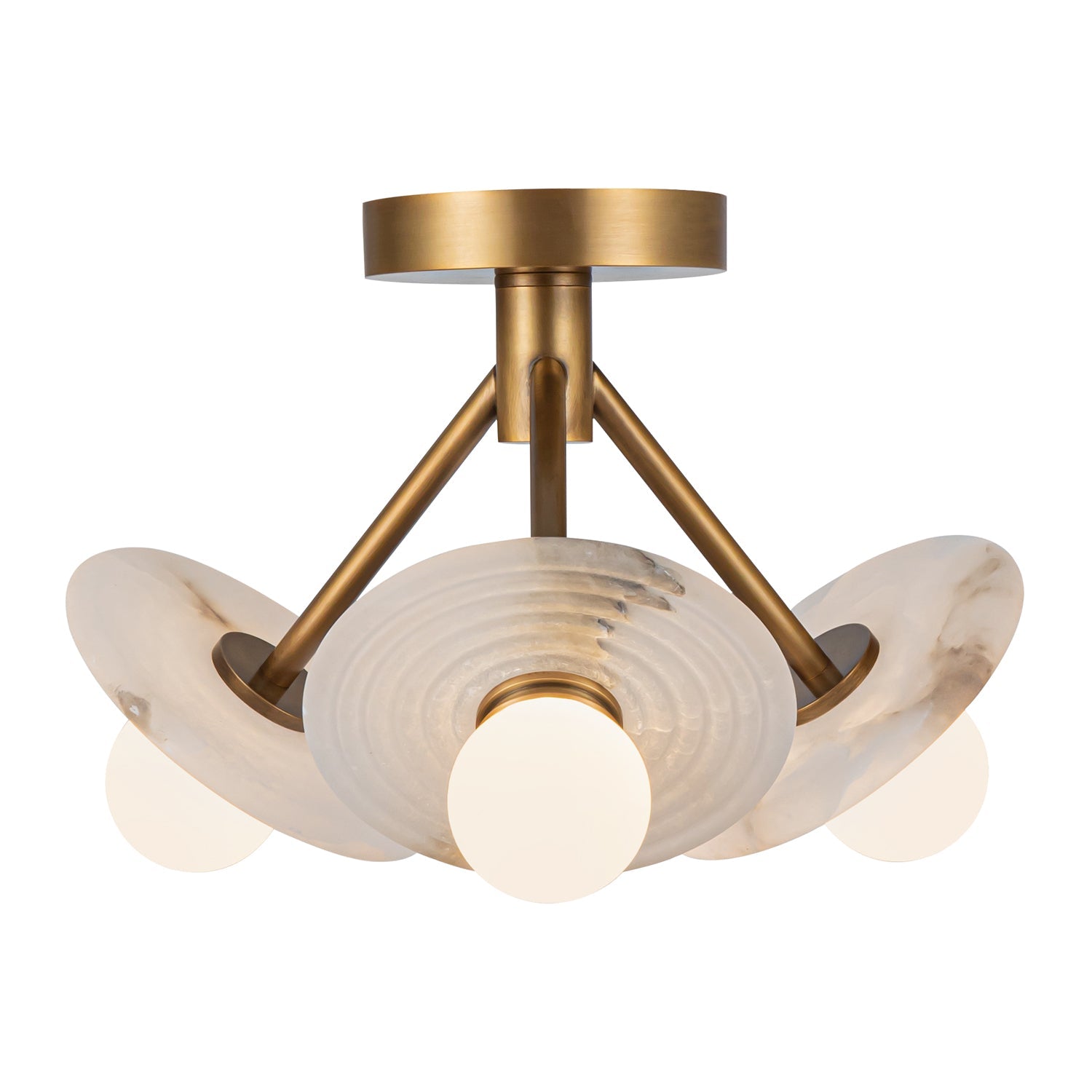 Alora Dahlia vintage brass semi-flush mount SF346313VBAR