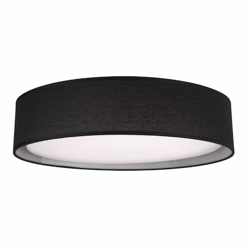 Kuzco Dalton 20-in LED ceiling light FM7920-GY-5CCT with gray fabric shade and white acrylic diffuser