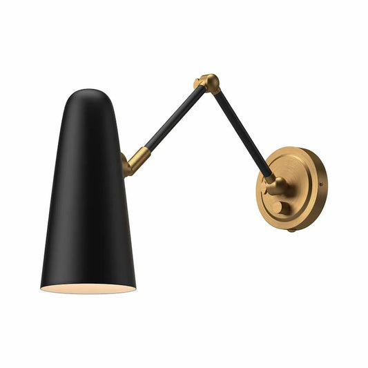 Alora Mood Daniel WV578925WHAG 24-Inch Vanity Light in Aged Gold with White Steel Shade