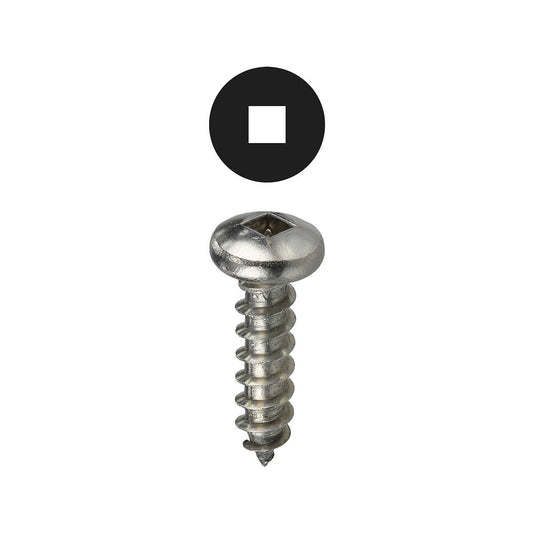Dottie DDSMSS10114 Dottie #10 x 1-1/4 in Stainless Steel Square Drive Pan Head Sheet Metal Screw DDSMSS10114