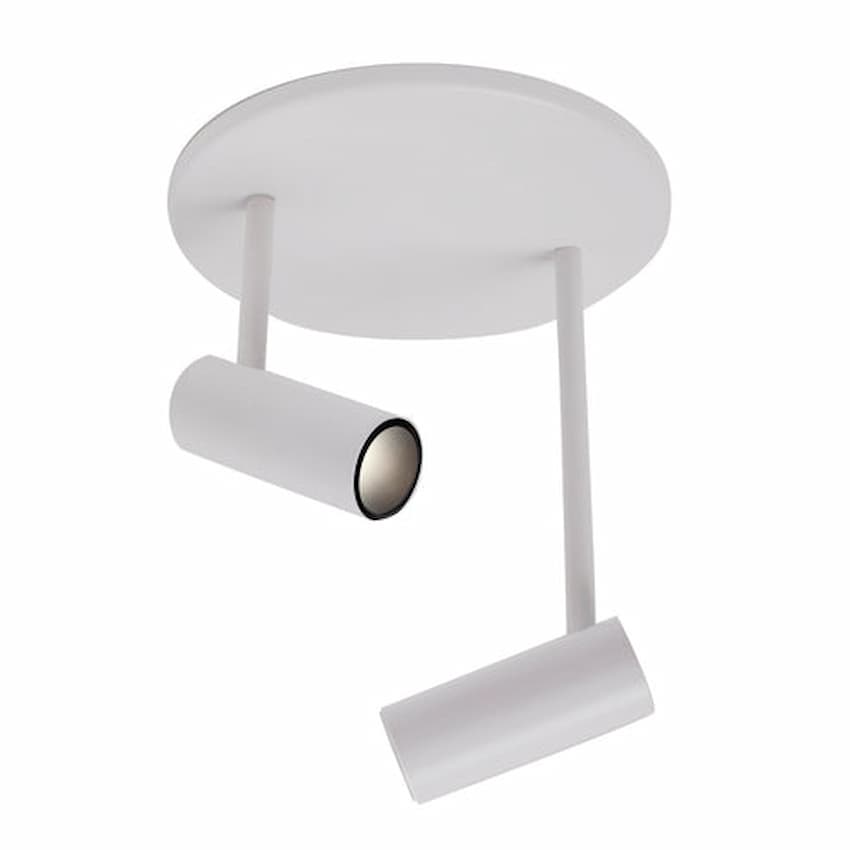 Kuzco SF15002 Downey 2-head semi-flush mount with 6W integrated LED, 3000K warm white illumination and high 90 CRI