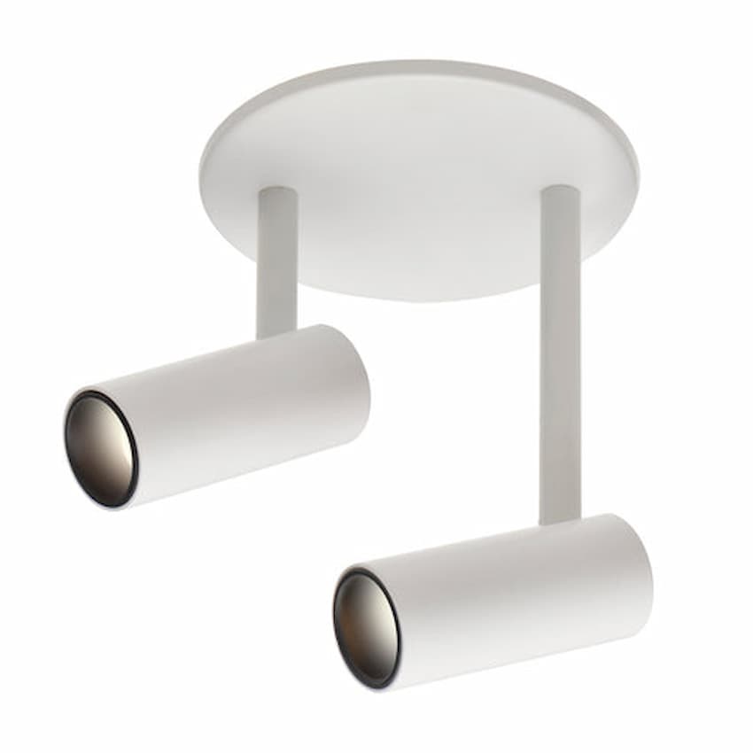 Kuzco Downey SF15102 LED semi-flush mount available in Black and White finishes with clean architectural styling