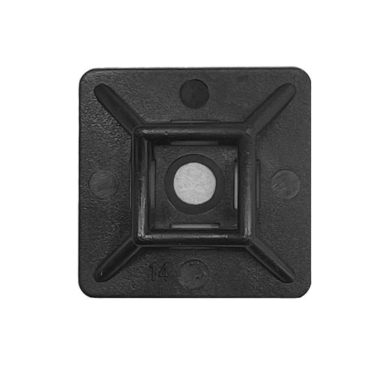 Dottie DT100SB Dottie 1 Inch X 1 Inch UV Black Cable Tie Mounting Base DT100SB