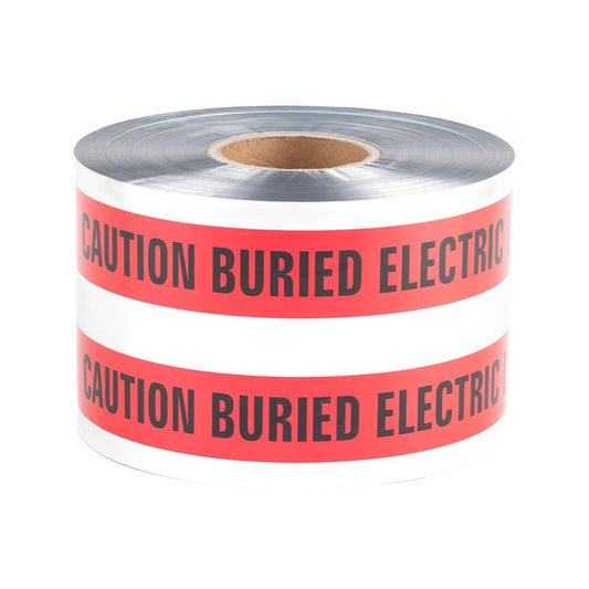 Dottie DU601 Dottie 6 in x 1000 ft Red Detectable Tape Caution Buried Electric Line Below DU601