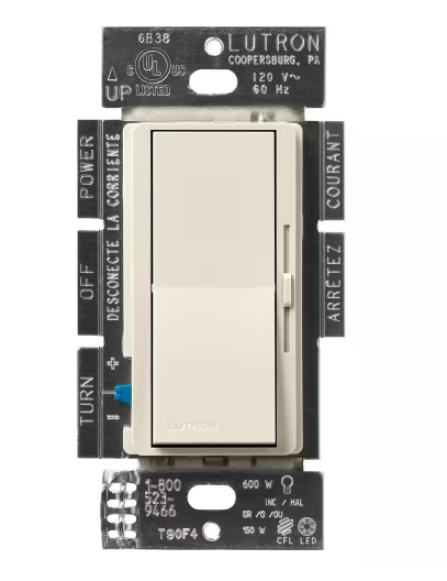 Lutron Diva LED+ dimmer switch in Pumice