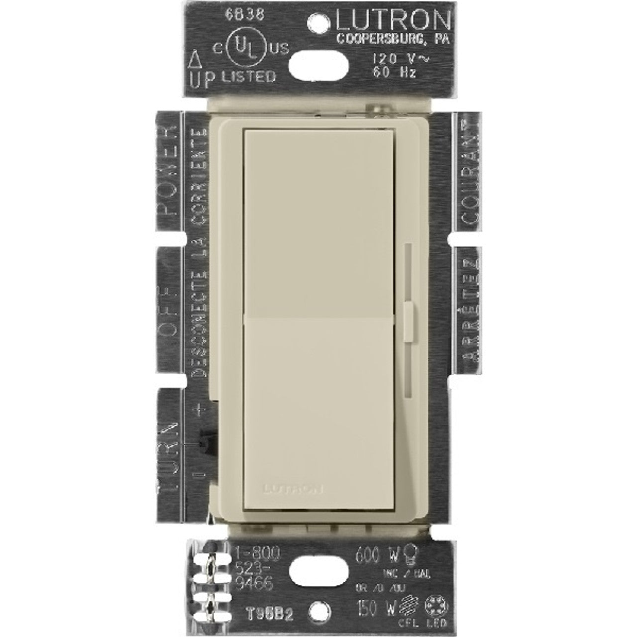 Lutron Diva dimmer switch in Clay