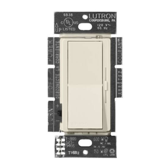 Lutron Diva 3-wire dimmer switch in Pumice