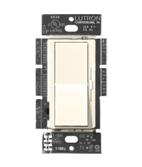 Lutron Diva 3-wire dimmer switch in Biscuit