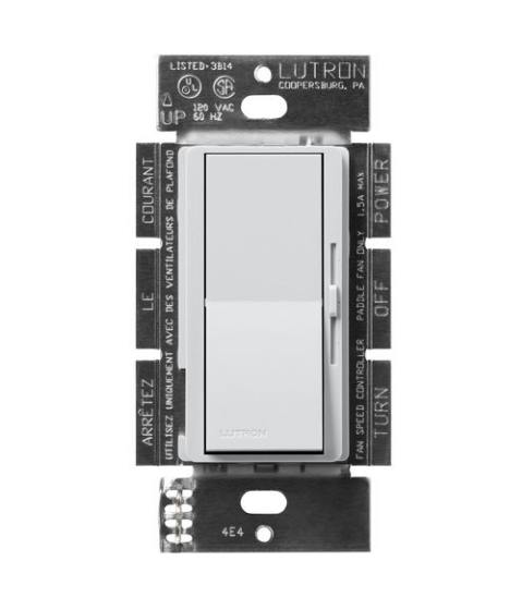 Lutron Diva 3-speed fan control in Mist