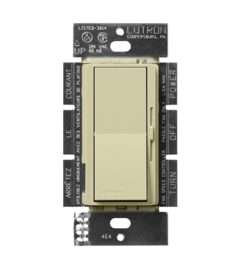 Lutron Diva 3-speed fan control in Sage