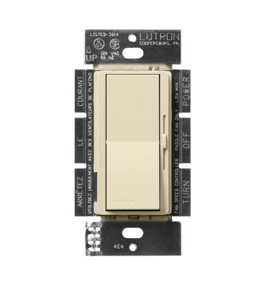 Lutron Diva 3-speed fan control in Sand