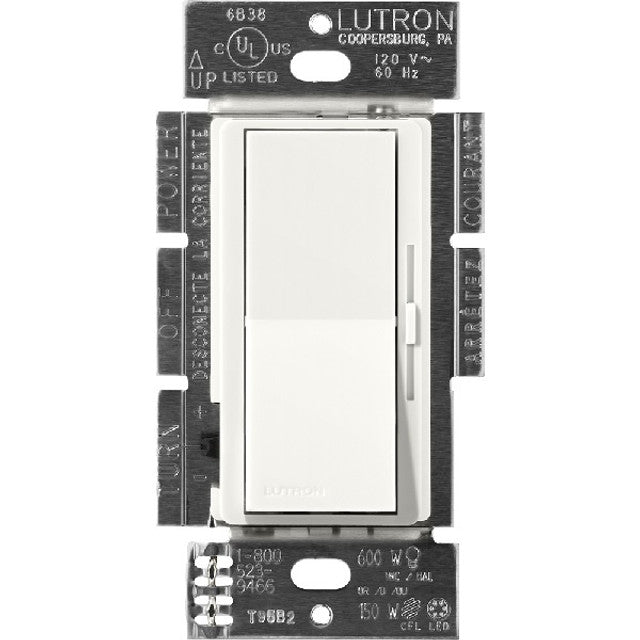 Lutron Diva dimmer switch in Glacier White